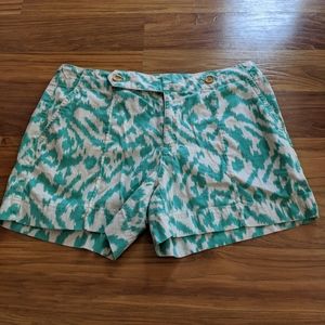 ✨Ann Taylor LOFT Aztec Teal & White Shorts 6